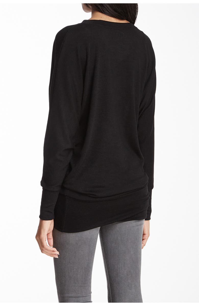 GO COUTURE V-Neck Dolman Sleeve Pullover Sweater, Alternate, color, Black