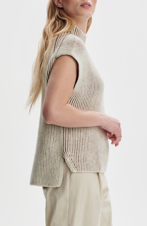 Varley Laurne Plated Mock Neck Sweater In Neutral