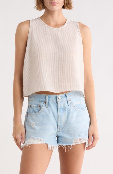 Stripe Sleeveless Cotton Top