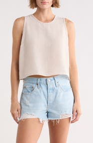 Renee C Stripe Sleeveless Cotton Top