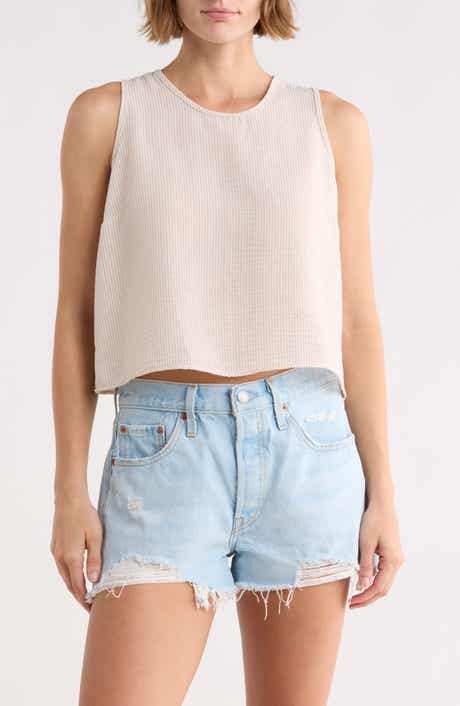 Renee C Stripe Sleeveless Cotton Top