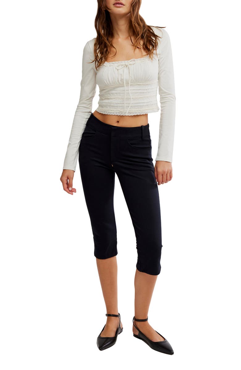 Free People Scarlet Smocked Crop Top, Alternate, color, Clean Ivory