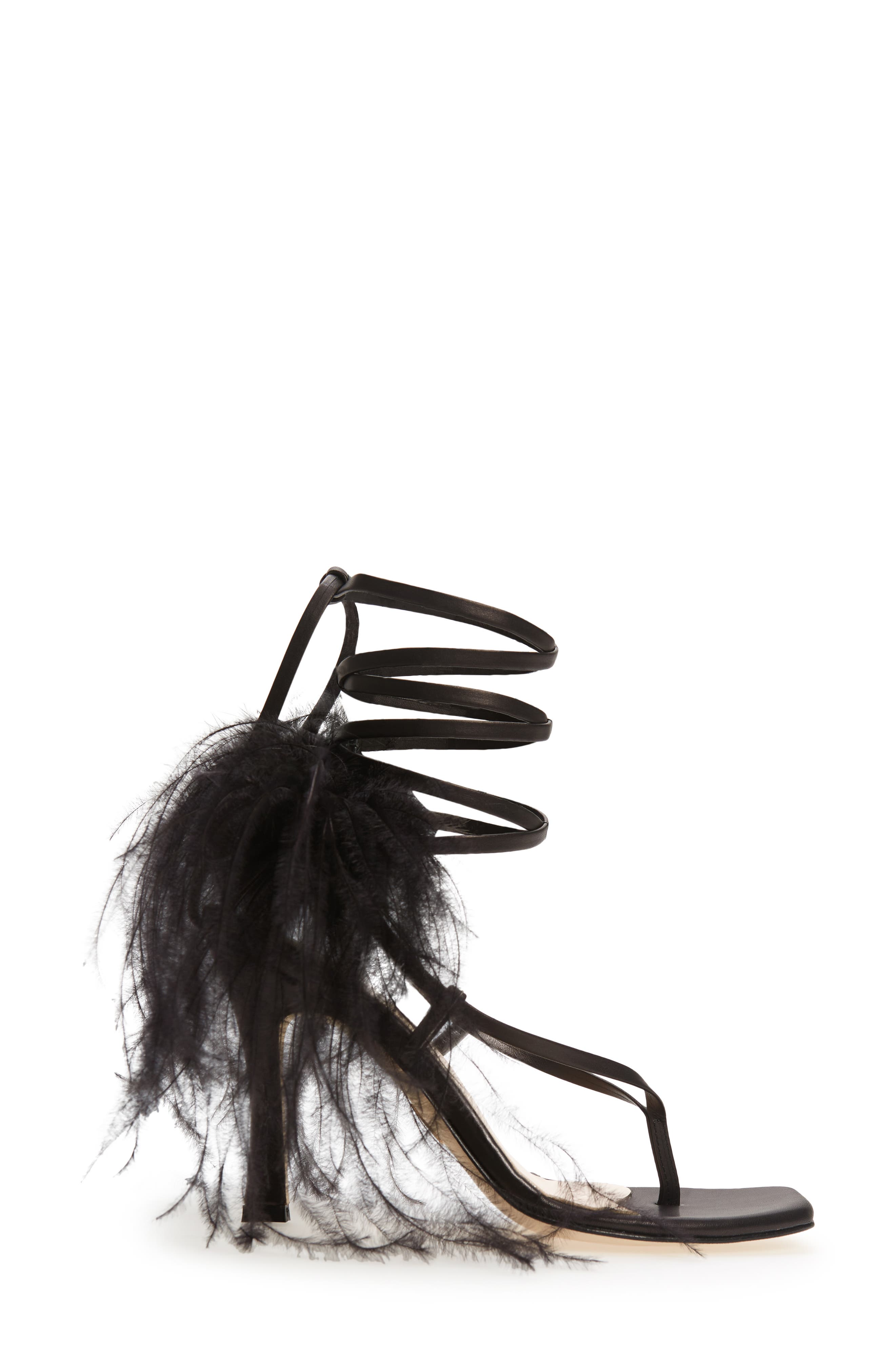 Brother Vellies Feather Ankle Tie Sandal, Alternate, color, 