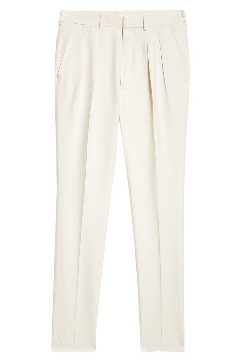 Atticus Tailored Silk Trousers, Alternate, color, BONE