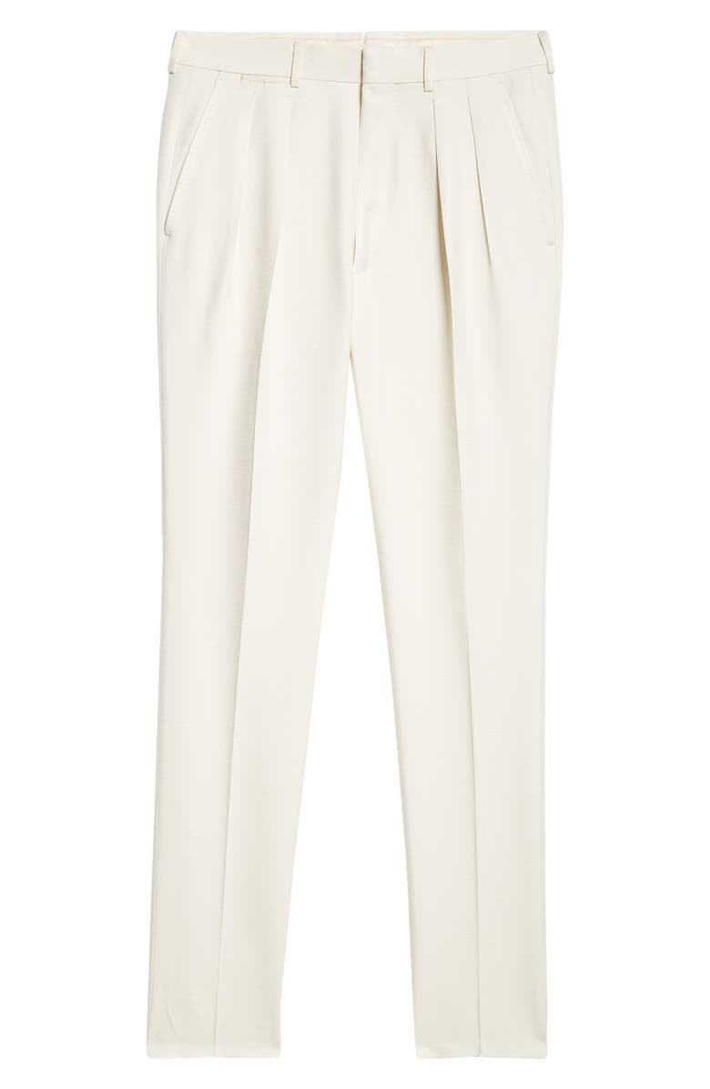 TOM FORD Atticus Tailored Silk Trousers, Alternate, color, Bone