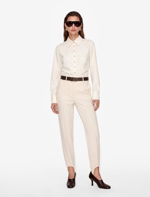 Slim Pointed Collar Long Sleeve Poplin Shirt