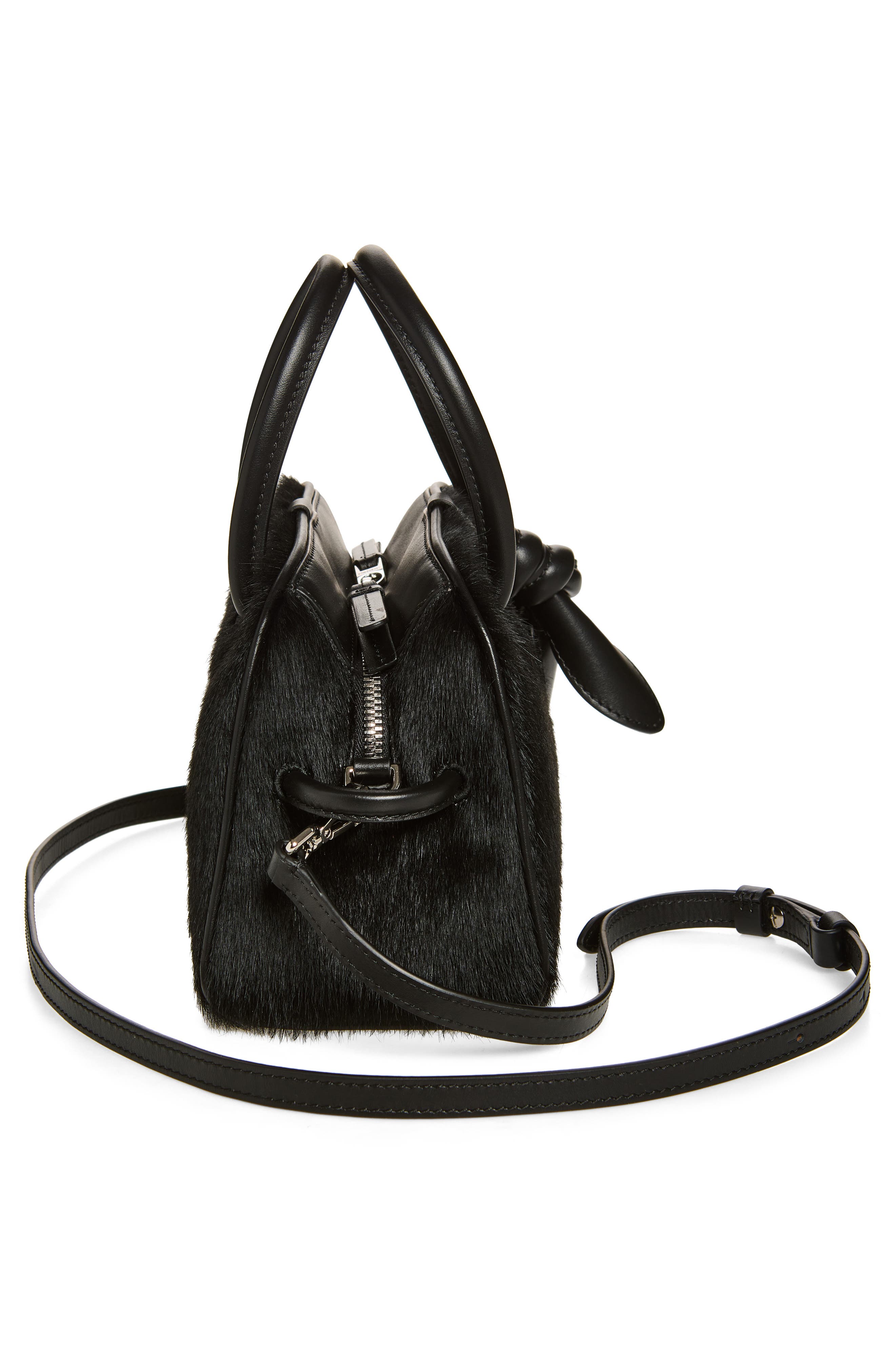 Jacquemus Le Petit Turismo Genuine Calf Hair Crossbody Bag, Alternate, color, Black 990