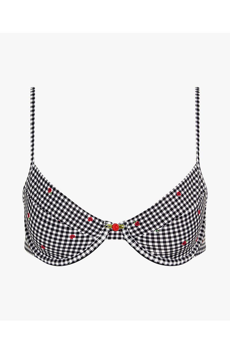 WeWoreWhat Full Coverage Underwire Bikini Top, Alternate, color, Black/Off White