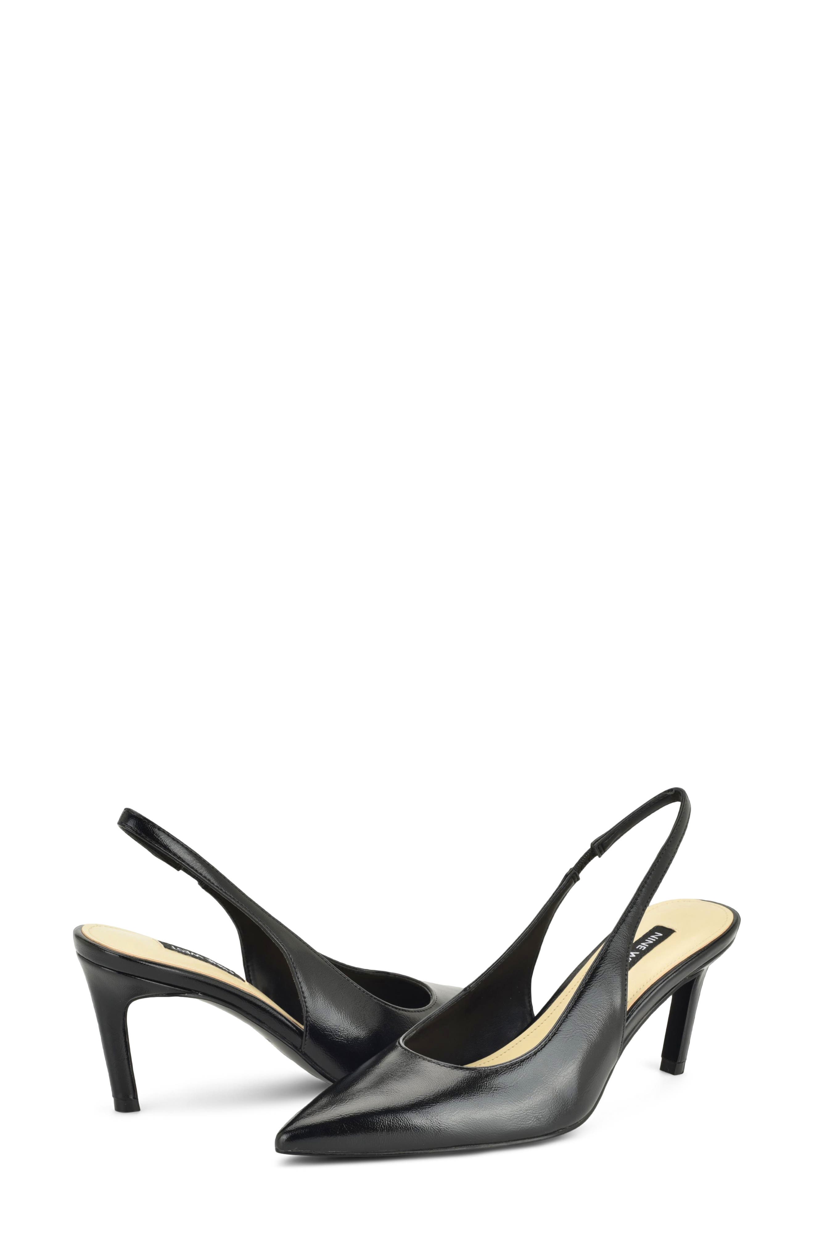 Verone Faux Leather Slingback Pump, Alternate, color, BLACK