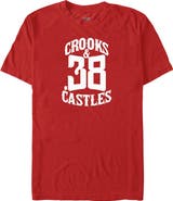 Crooks & Castles Men's Crooks & Castles Number White Logo Graphic T-Shirt