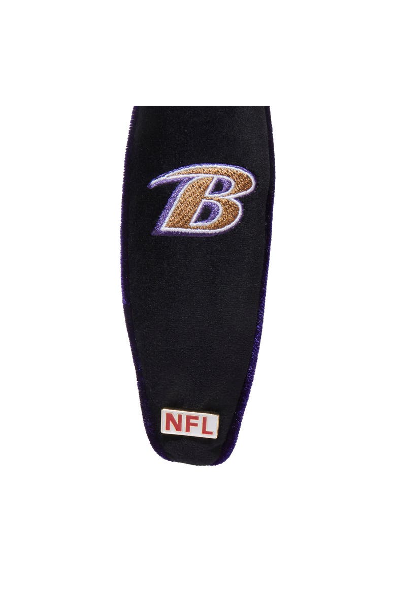 Lele Sadoughi Baltimore Ravens Embroidered Knotted Headband, Alternate, color, Jet 001