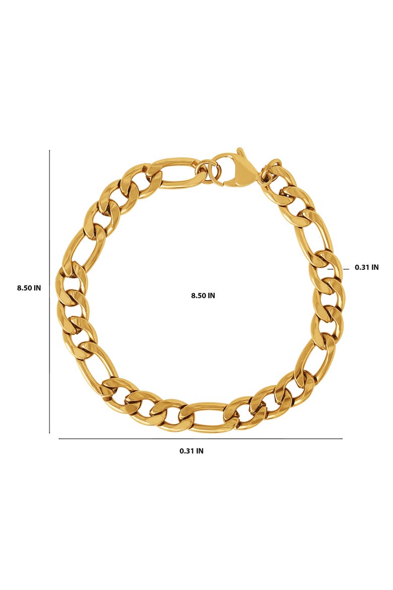 Figaro Chain Bracelet, 8.5'' Chain, Alternate, color, Gold