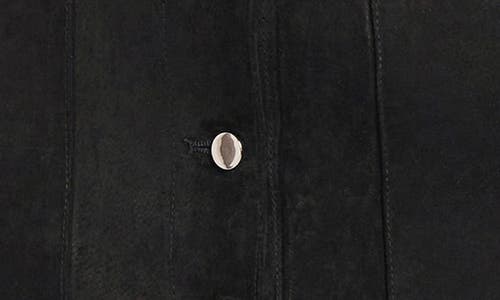 Matty M . Button Front Suede Skirt In Black