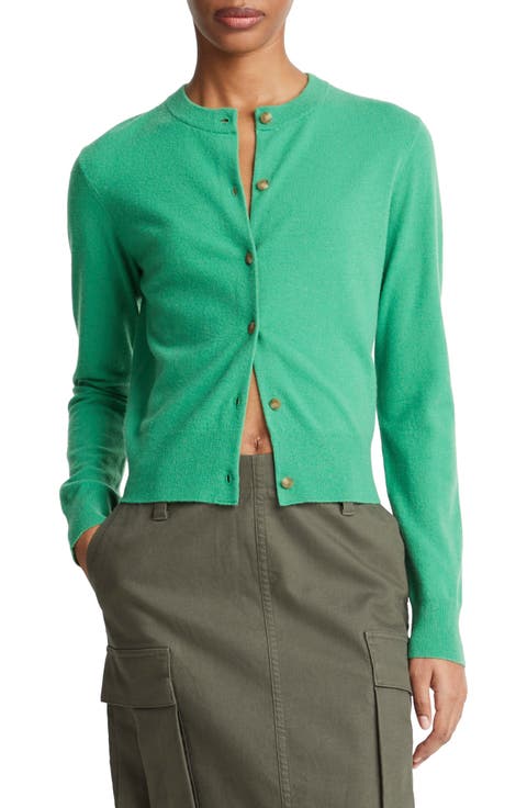 Wool & Cashmere Blend Button-Up Cardigan