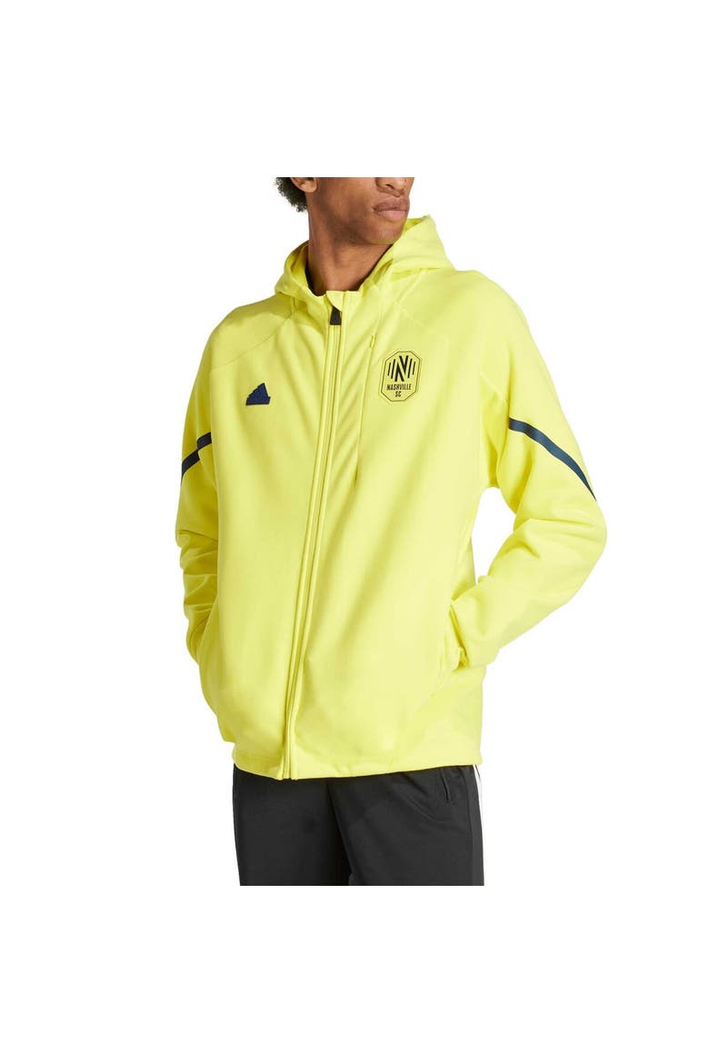 Men's adidas Yellow Nashville SC 2024 Anthem Travel Raglan Sleeve Full-Zip Jacket, Main, color, Yellow