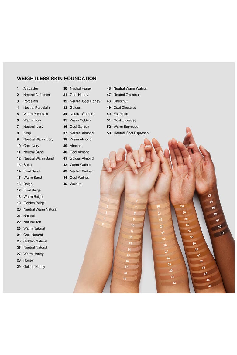 Weightless Skin Oil-Controlling Foundation SPF 15 with Hyaluronic Acid, Alternate, color, WARM PORCELAIN (W-016)