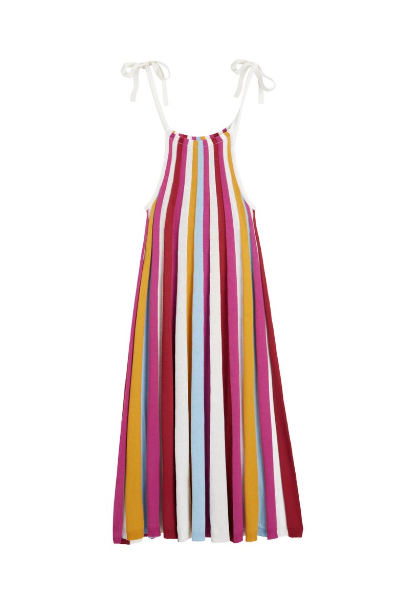 Chinti & Parker Cotton Rainbow Swing Dress, Alternate, color, Red