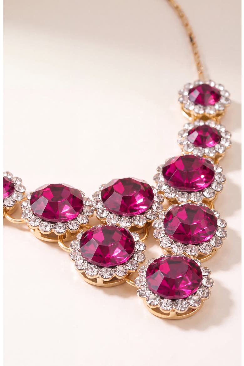 Elegant Necklace and Dangle Earrings Set, Alternate, color, Deep Pink