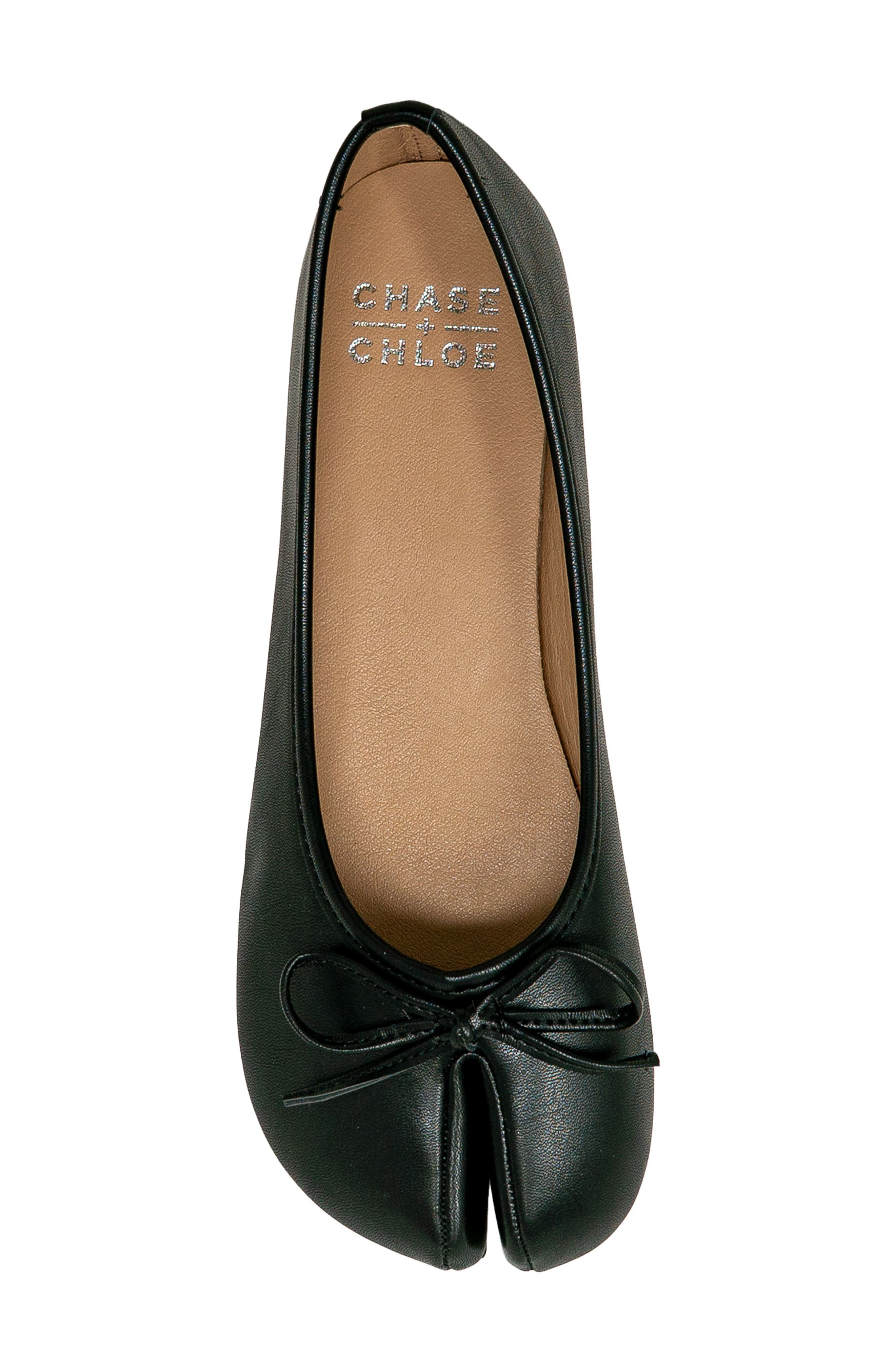 Saphira Split Toe Ballet Flat, Alternate, color, BLACK