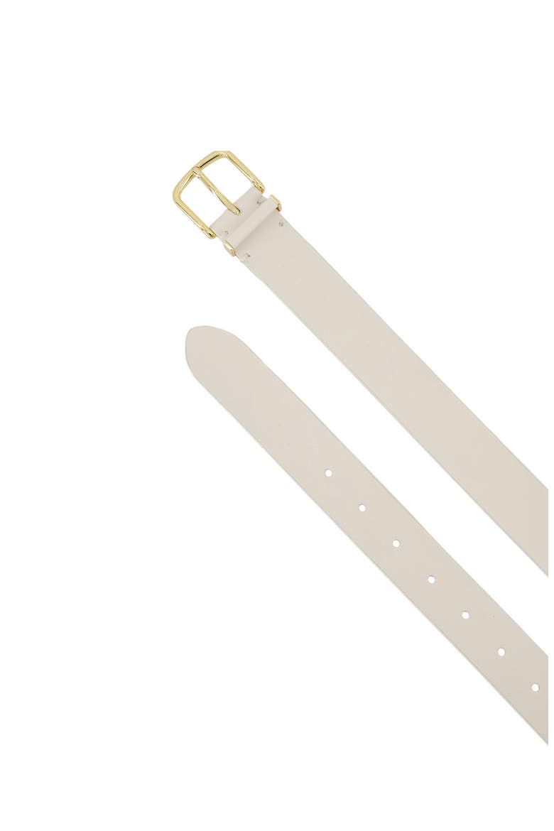 Kaia Leather Belt, Alternate, color, MILK