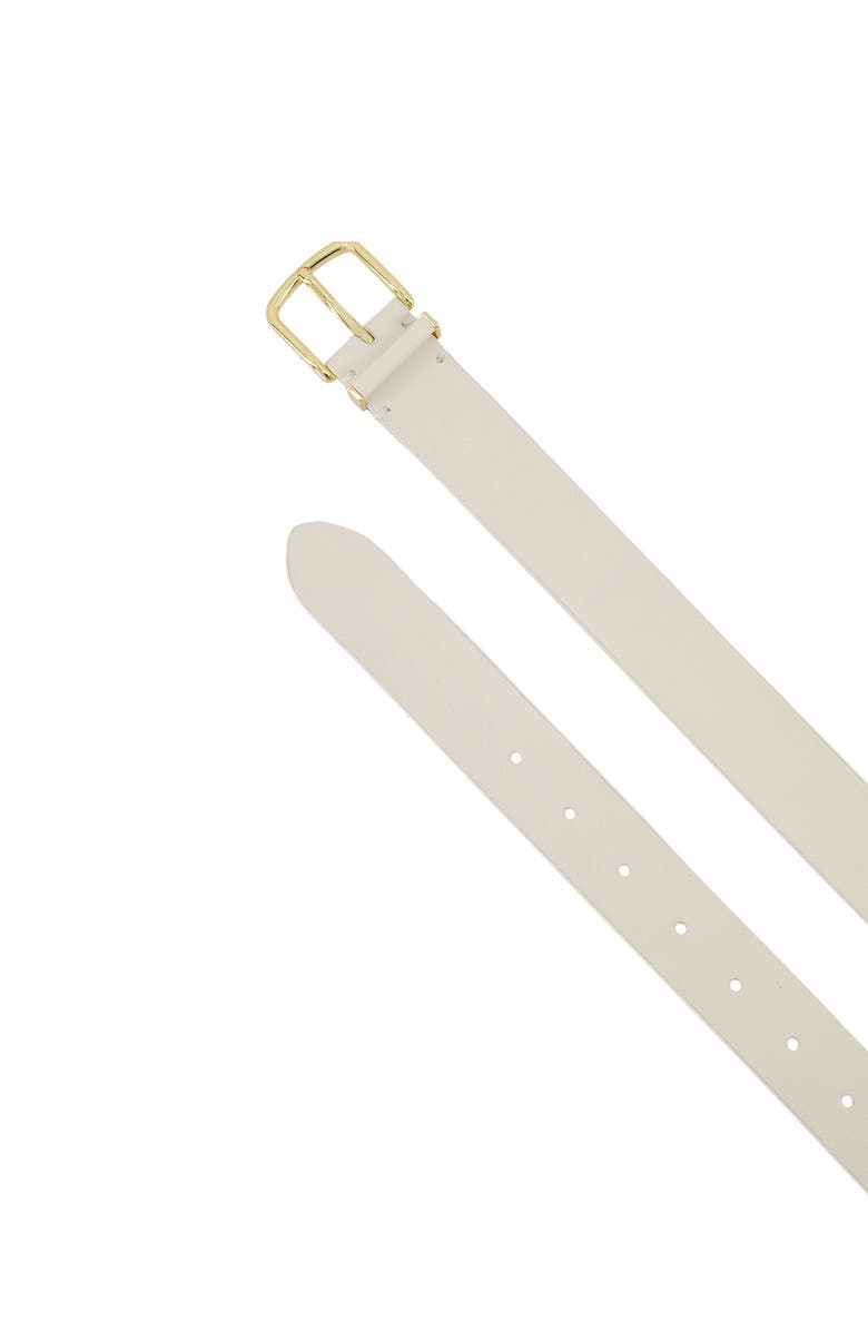 Vince Kaia Leather Belt, Alternate, color, Milk