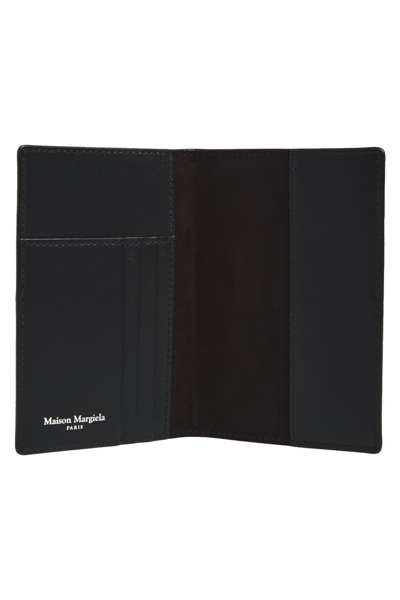 Grained Leather Passport Holder, Alternate, color, BLACK