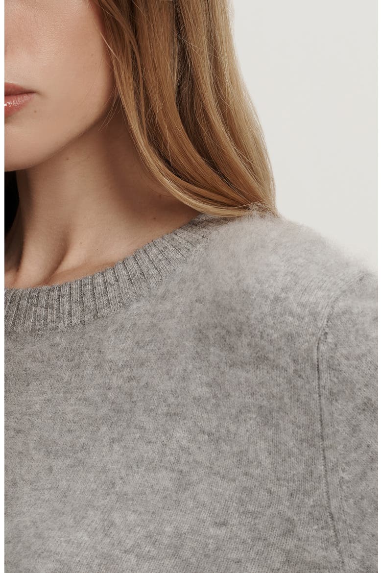 Pippen Brushed Cashmere Crewneck Sweater, Alternate, color, HEATHER GREY