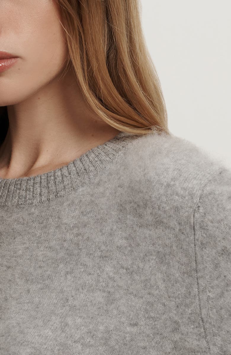 Veronica Beard Pippen Brushed Cashmere Crewneck Sweater, Alternate, color, Heather Grey