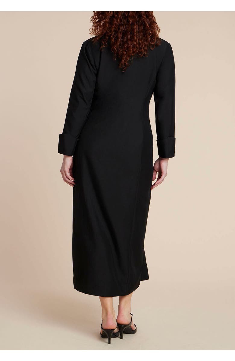 ELOQUII Colorblocked Maxi Blazer Dress, Alternate, color, Black Onyx