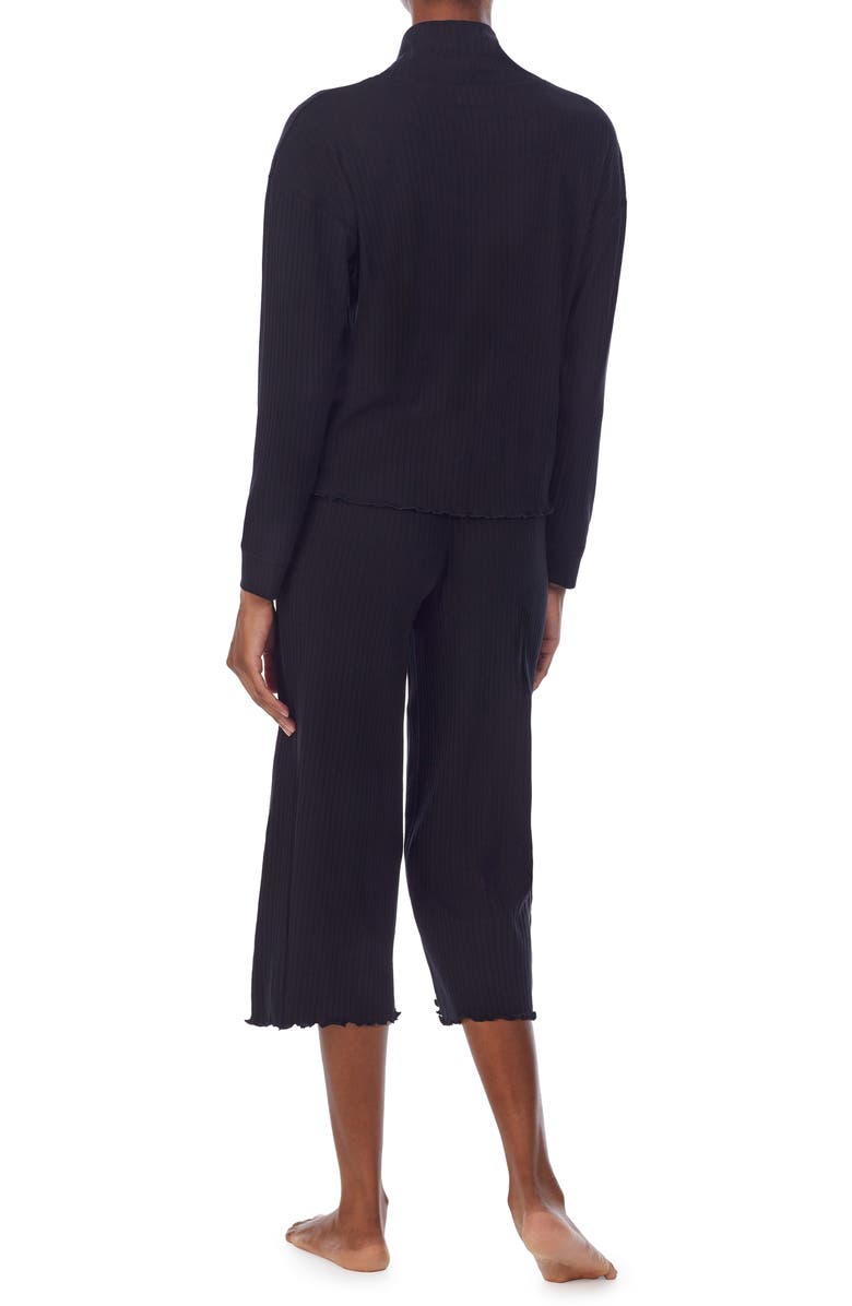 Refinery29 Rib Mock Neck Crop Pajamas, Alternate, color,