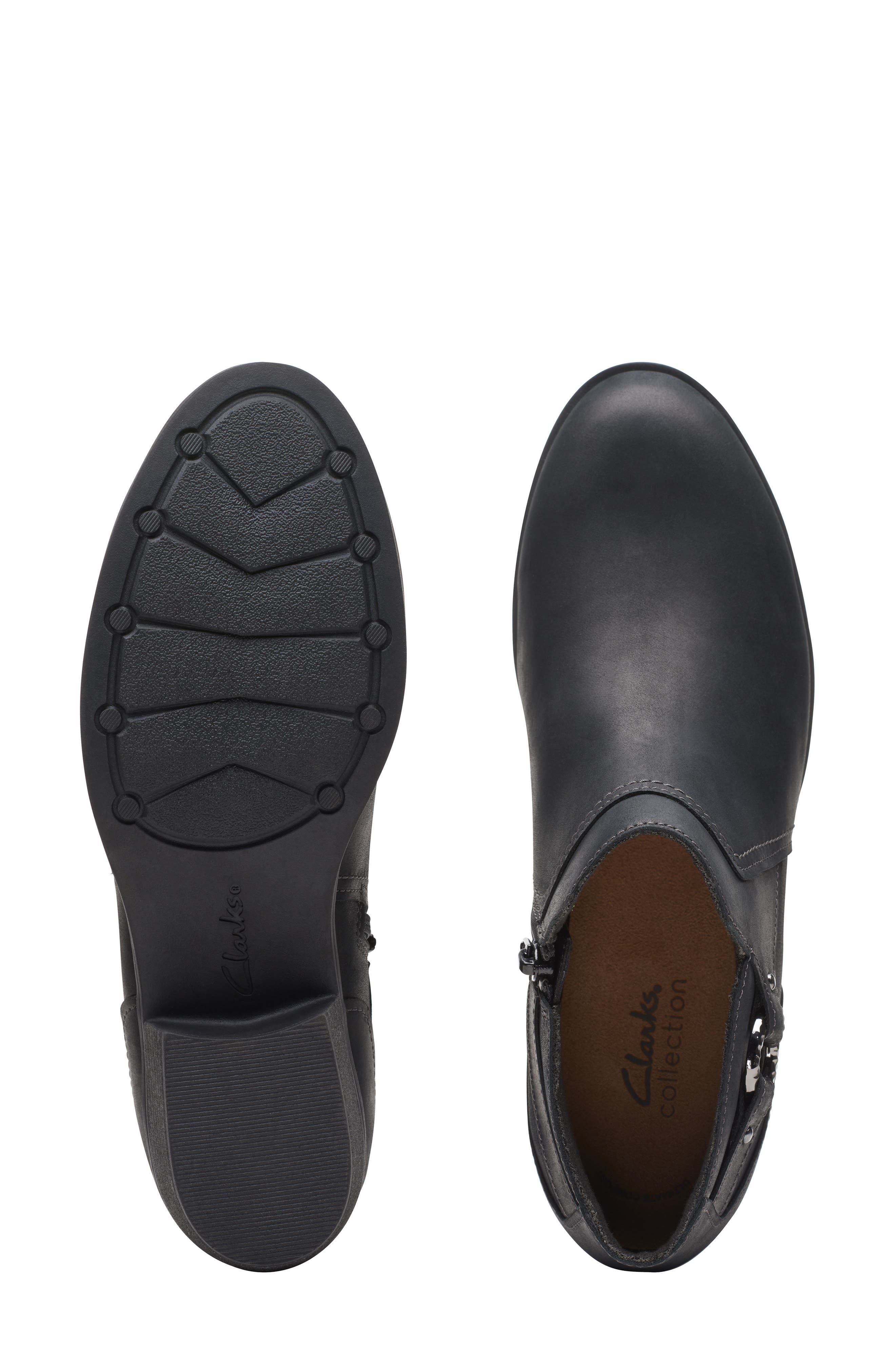 Clarks<sup>®</sup> Charlton Grace Ankle Boot, Alternate, color, Black Oily Lea