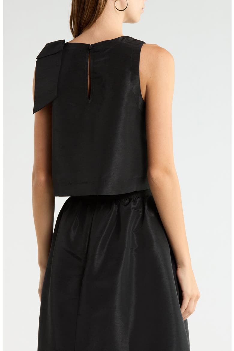 Hestia Caryn Bow Shoulder Sleeveless Top, Alternate, color, BLACK