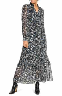 NIC+ZOE Anabelle Cheetah Print Long Sleeve Dress