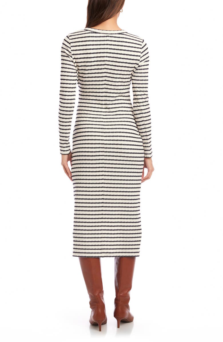 FIFTEEN TWENTY Maddie Side Tie Long Sleeve Cotton Blend Midi Dress, Alternate, color, Stripe