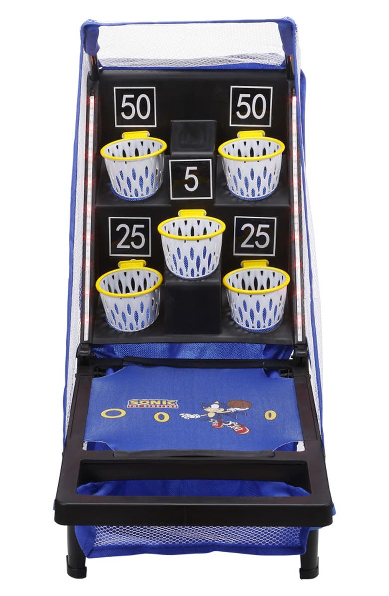 Sonic the Hedgehog Light Up Mini Basketball Tabletop Arcade Game, Main, color, Blue