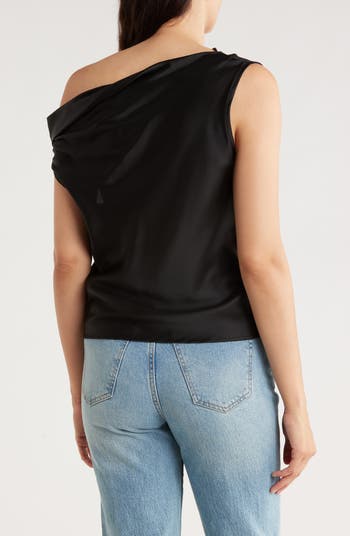 One-Shoulder Satin Tank