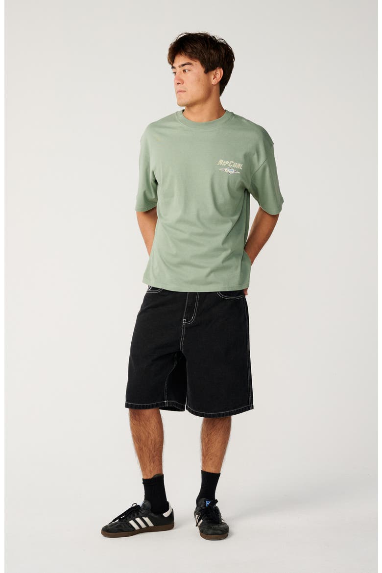 Nu Dose Denim Baggy Fit Carpenter Shorts, Alternate, color, DARK ACID BLACK