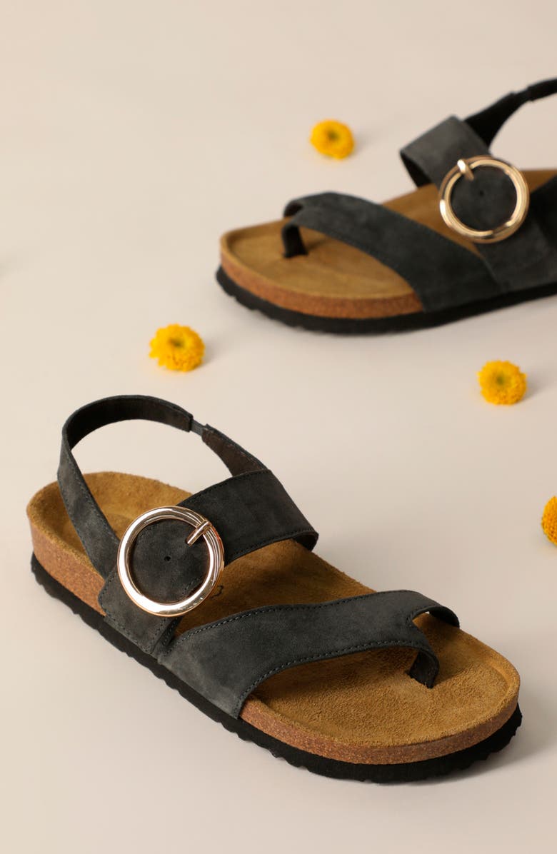 Naot Baltimore Slingback Sandal, Alternate, color, Charcoal Suede