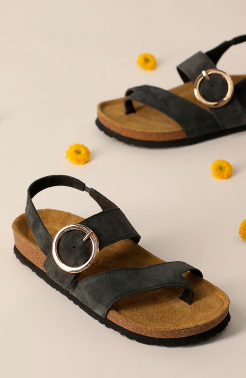 Naot Baltimore Slingback Sandal In Charcoal Suede
