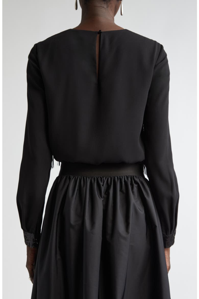 Fringe & Sequin Top, Alternate, color, BLACK