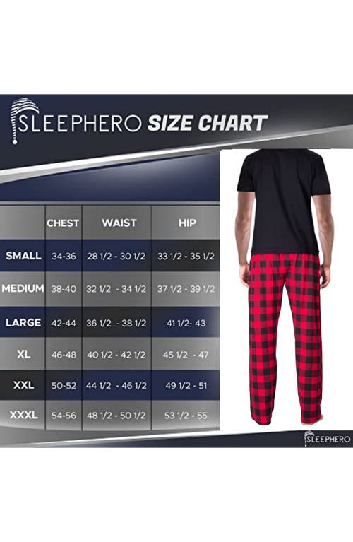 Sleephero Knit Brushed Grid Flannel Pajamas