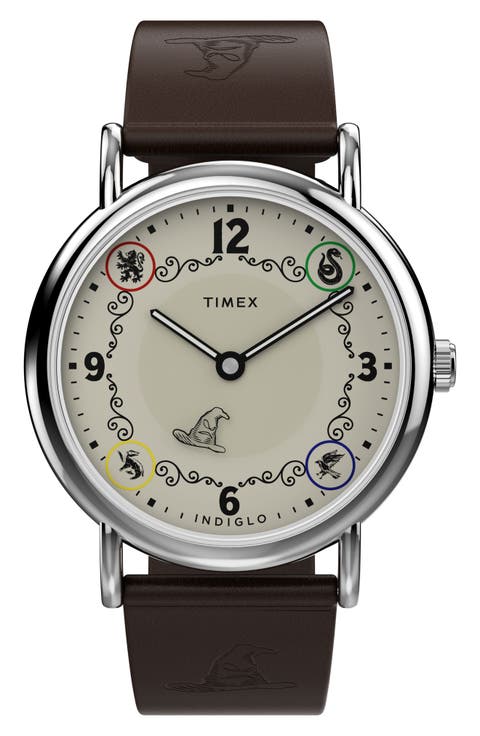 Harry Potter x Timex Weekender 38mm Leather Strap Watch