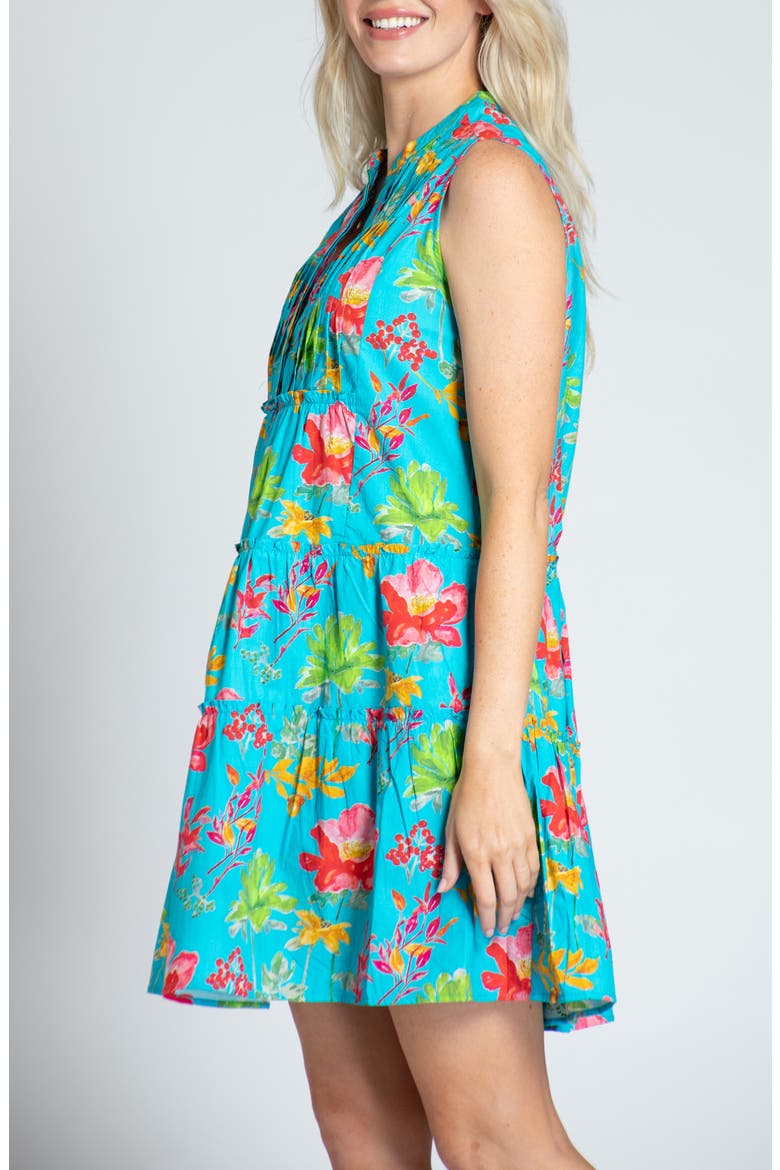 Print Pintuck Sleeveless Babydoll Dress, Alternate, color, GREEN MULTI
