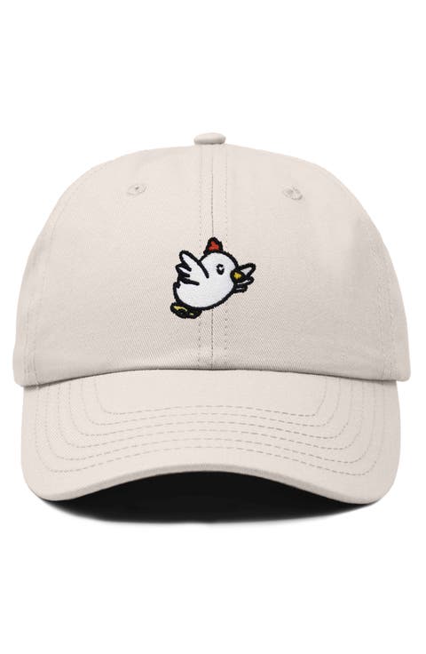 Chicken Embroidered Cotton Cap