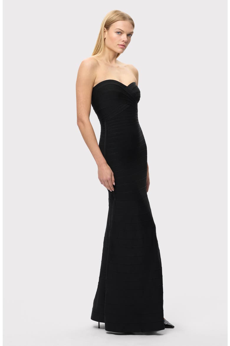 Sara Bandage Mermaid Gown, Alternate, color, BLACK