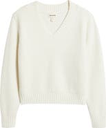 Open Edit Rib V-Neck Sweater