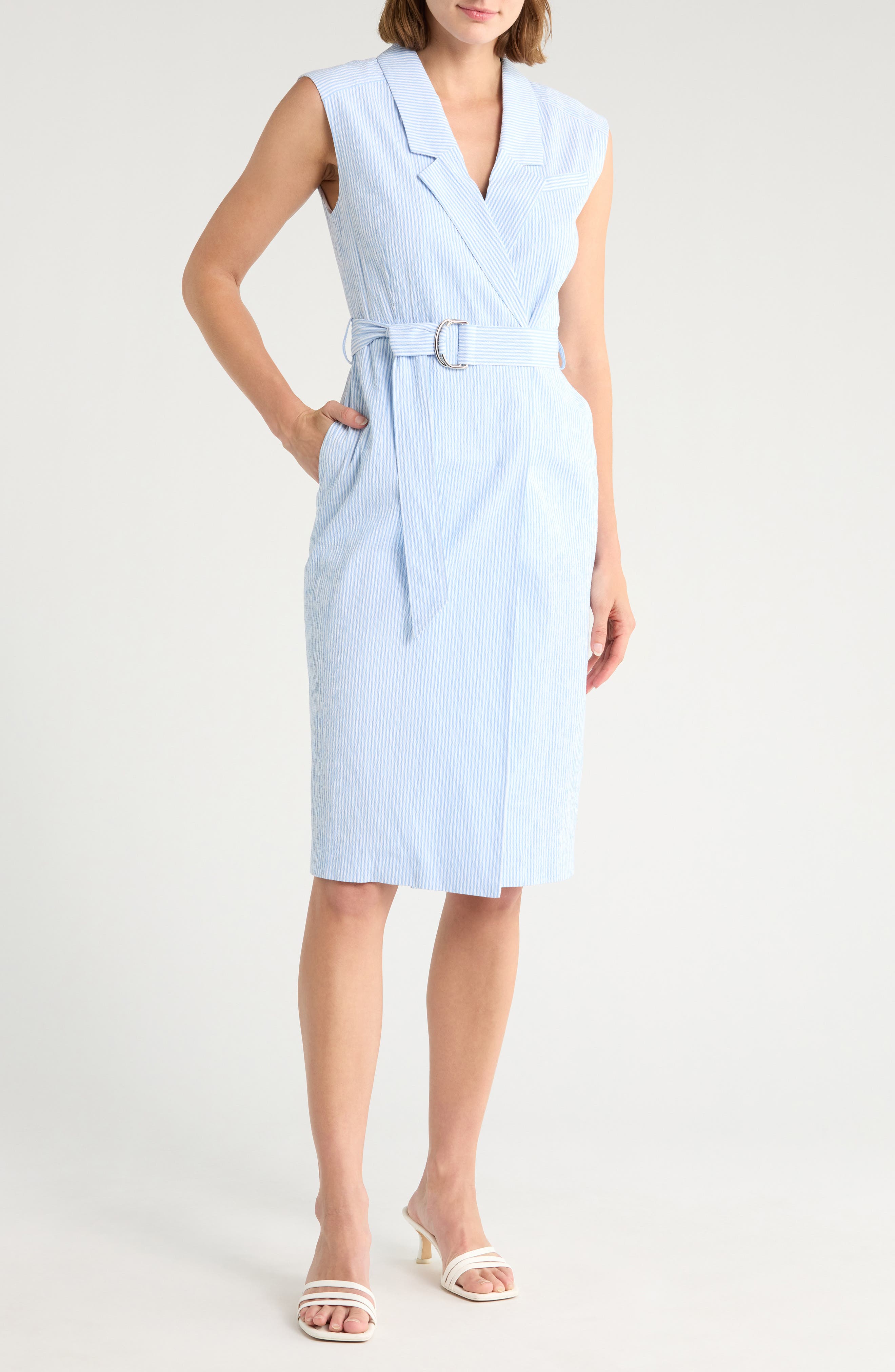 BOSS Drupe Belted Wrap Dress