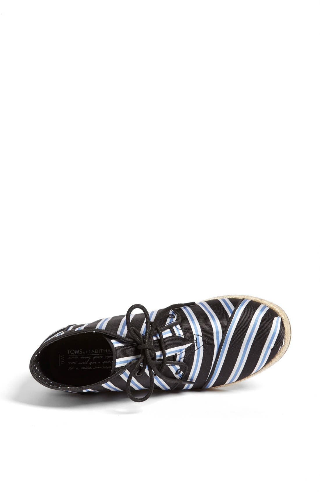 'Tabitha Simmons' Wedge Bootie, Alternate, color, BLACK/ BLUE STRIPES