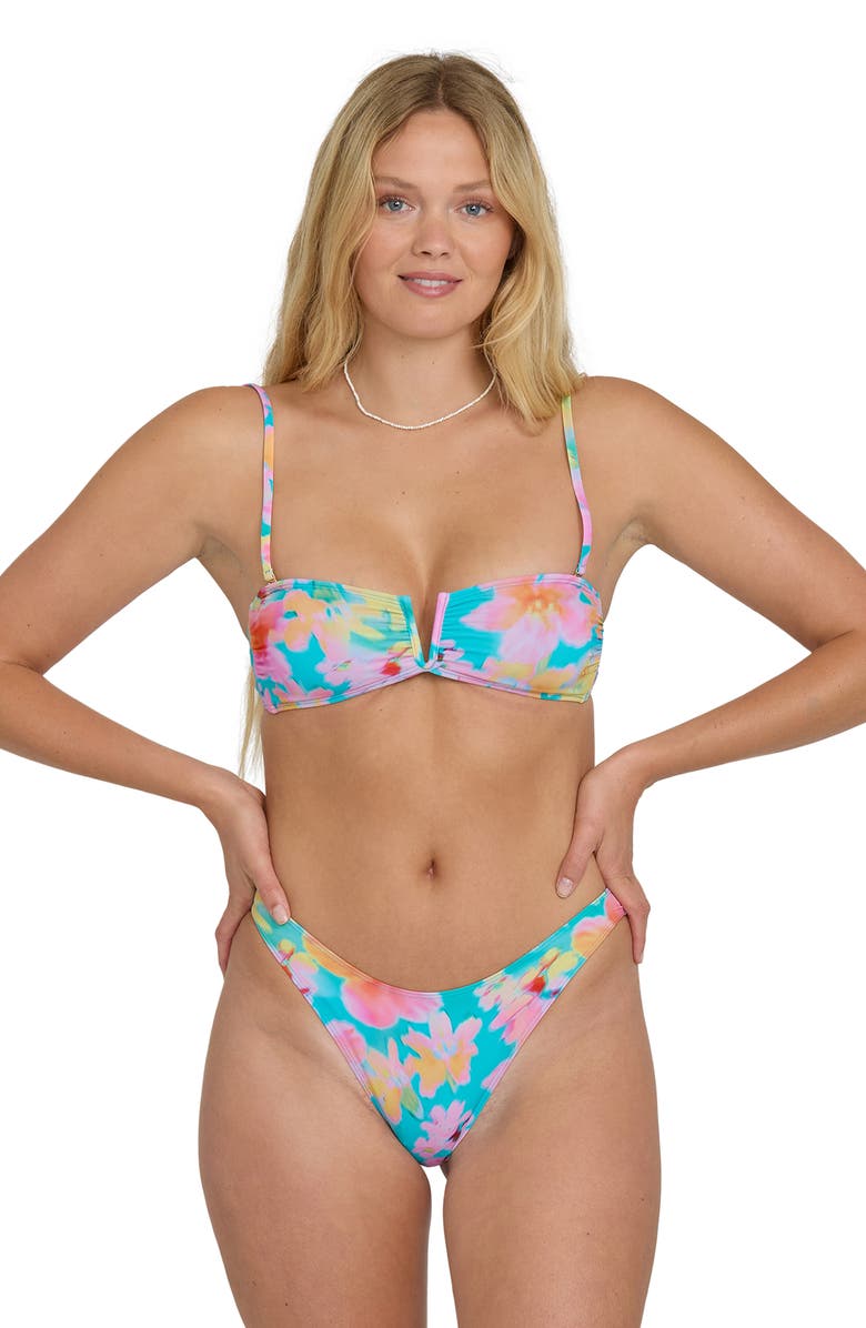 Billabong Pipe Dreams V-Wire Bandeau Bikini Top, Alternate, color, Bright Marine