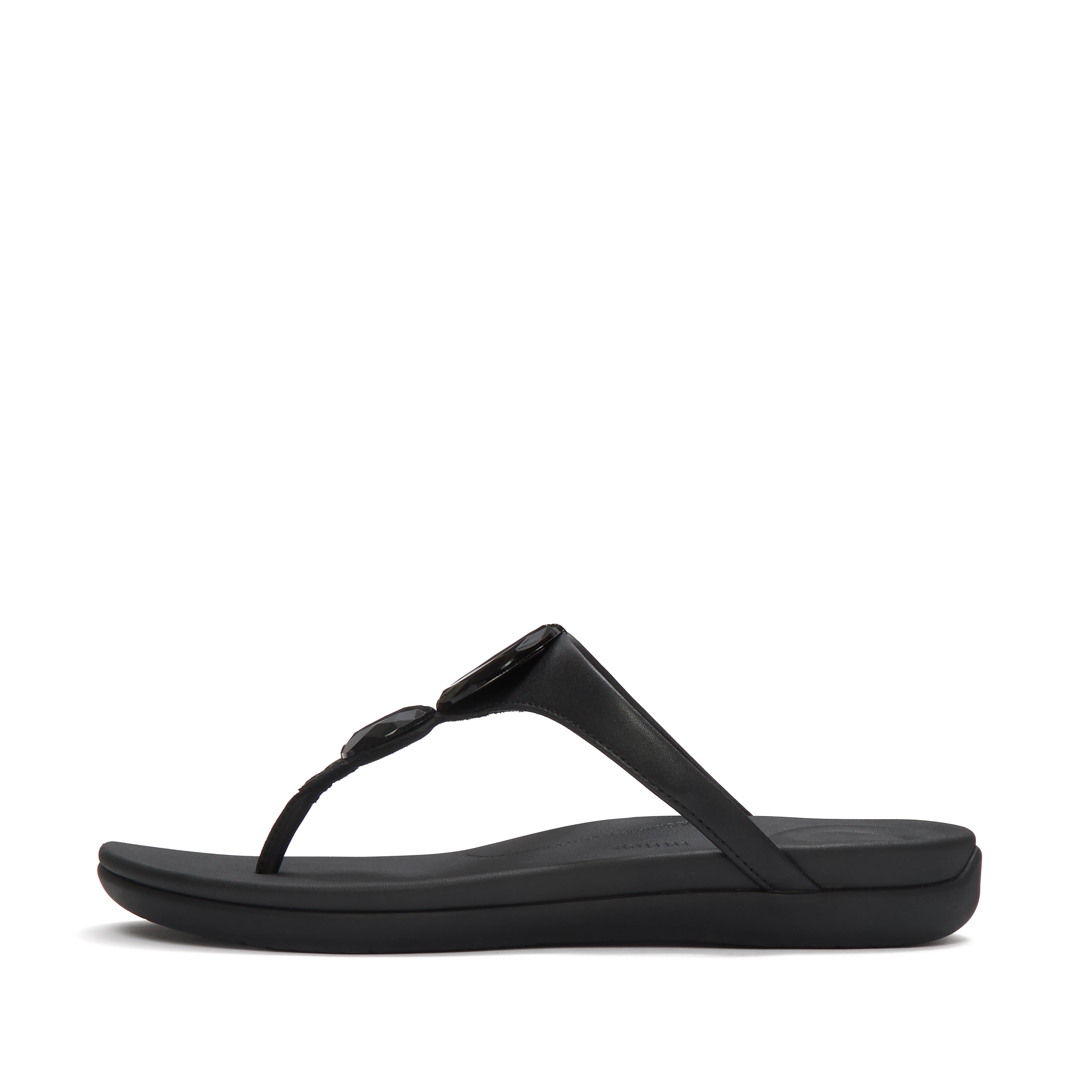 Solay Glossy-Disc Toe-Post, Alternate, color, Black